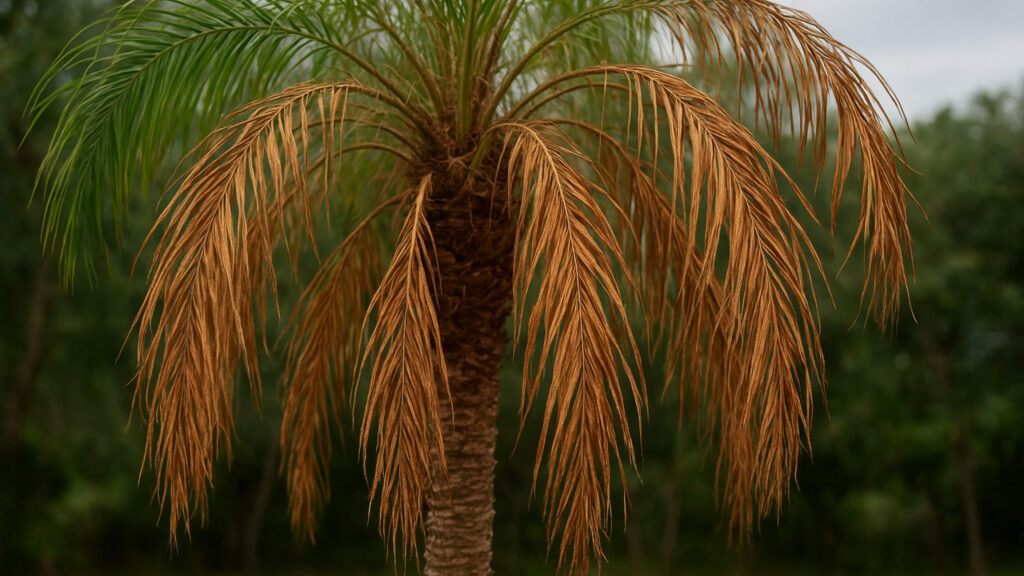 Healthy Florida palm landscape after tree care prevention