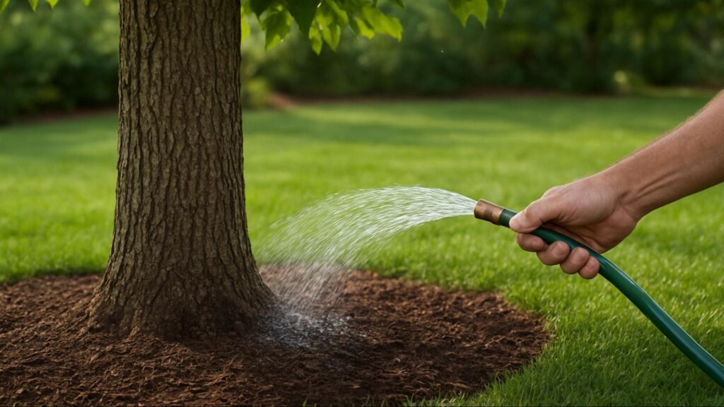 Effective techniques for deeply and strategically watering mature trees to strengthen roots, improve drought tolerance, and support overall tree health.