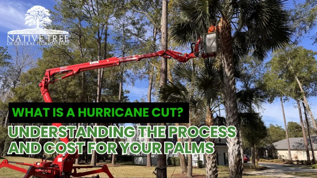 Diagram illustrating a hurricane cut, showing the technique used in tree pruning to prevent storm damage.