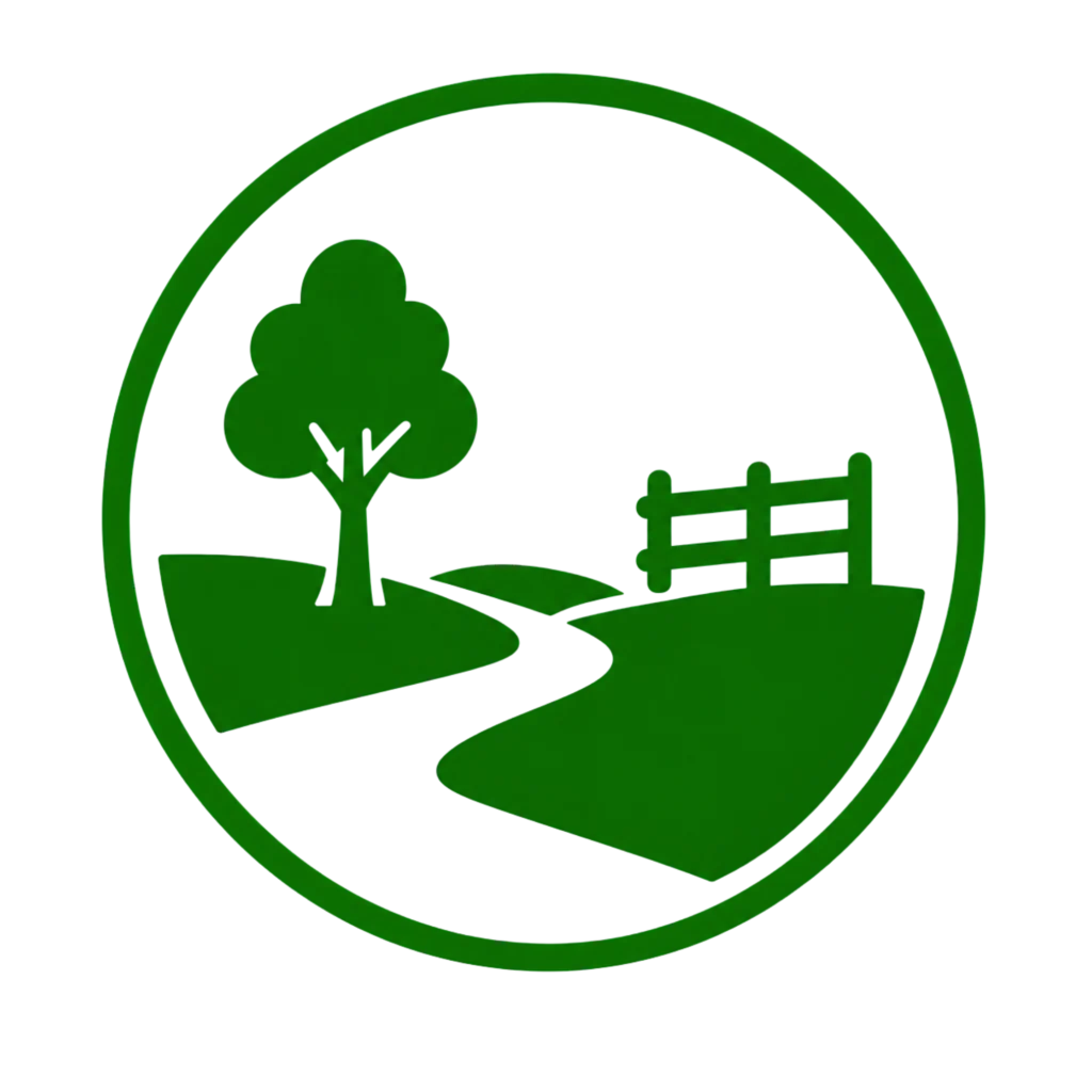 Logo of the Greenway Trail, featuring a stylized path and greenery, symbolizing enhanced property usability and outdoor access.