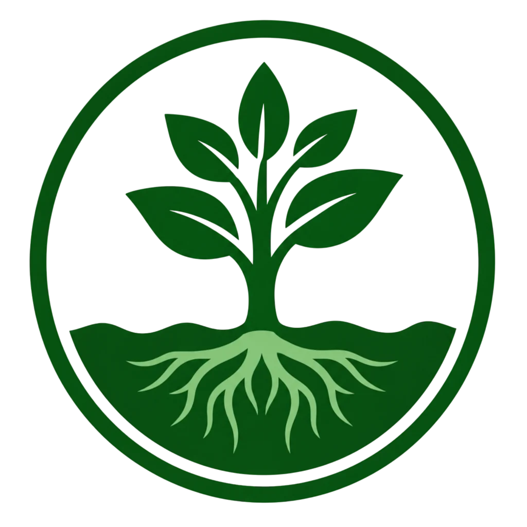 Logo featuring a green plant symbolizing support for tree and plant health initiatives.