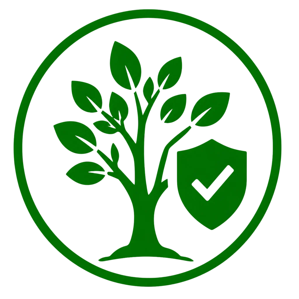 A healthy green tree with a prominent tick mark, symbolizing improved plant health and vitality.