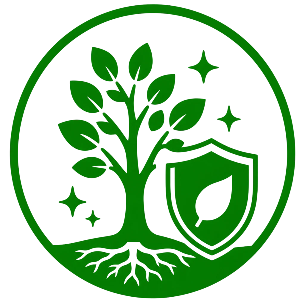 Icon featuring a green tree and shield, symbolizing increased resistance to disease and health protection.