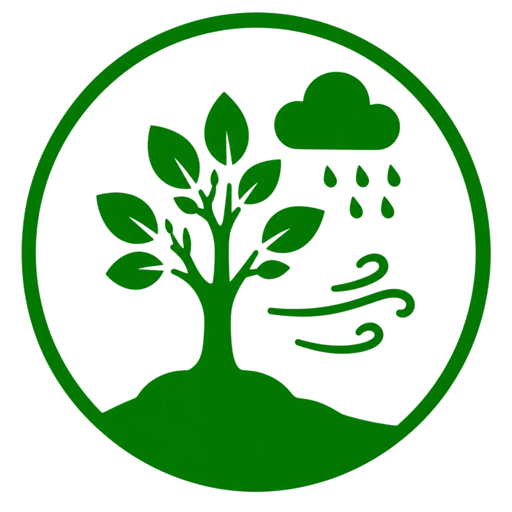 Icon of a green rainforest symbolizing support for recovery from stress through nature and tranquility.